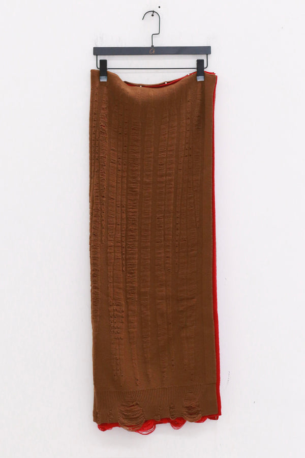 RUI built 25 autumn and winter wool floating line color matching blanket scarf RUI-RAW25DC01-Caramel+Ruby sugar + red